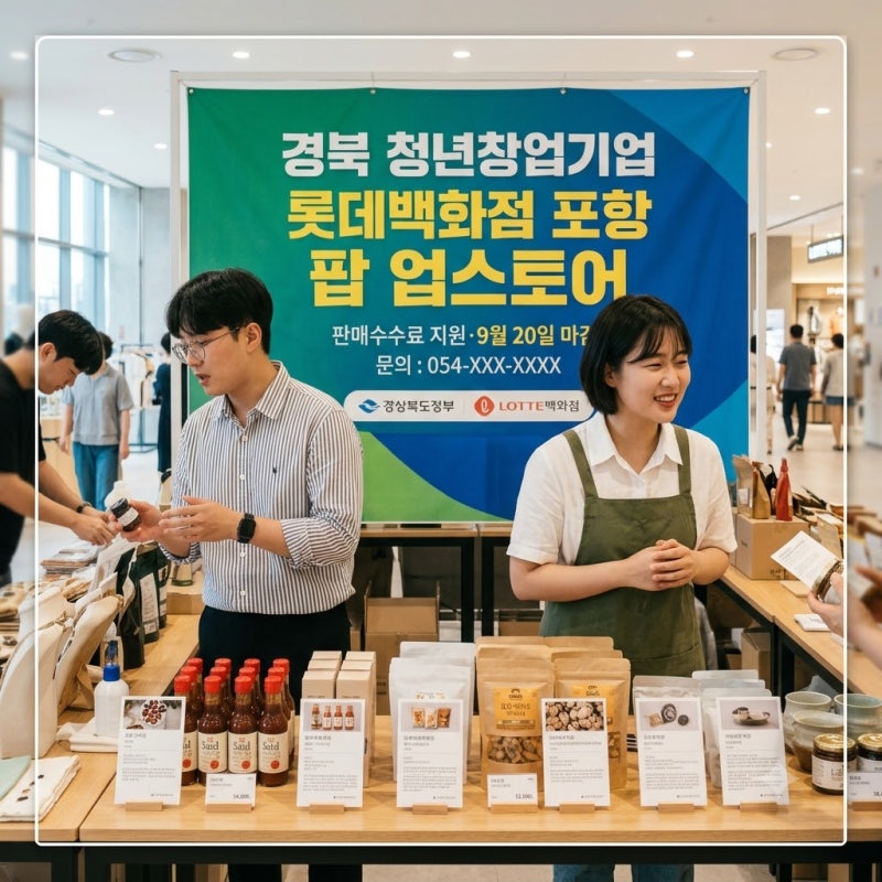 경북 청년창업기업 롯데백화점 포항 팝업스토어, 판매수수료 지원·9월 20일 마감