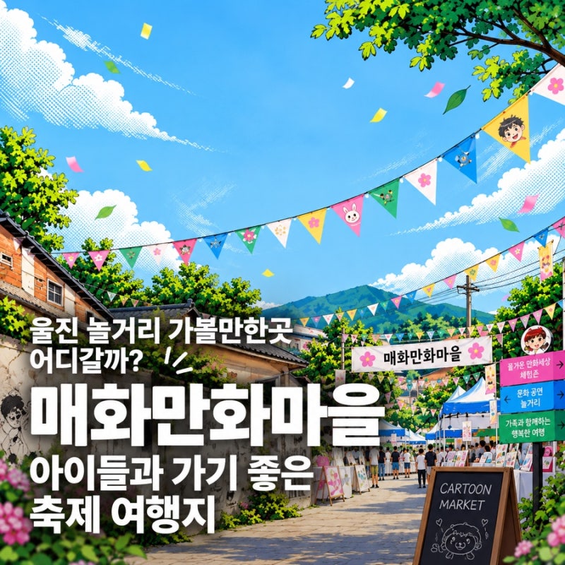 울진 놀거리 가볼만한곳 어디갈까? 매화만화마을 아이들과 가기 좋은 축제 여행지