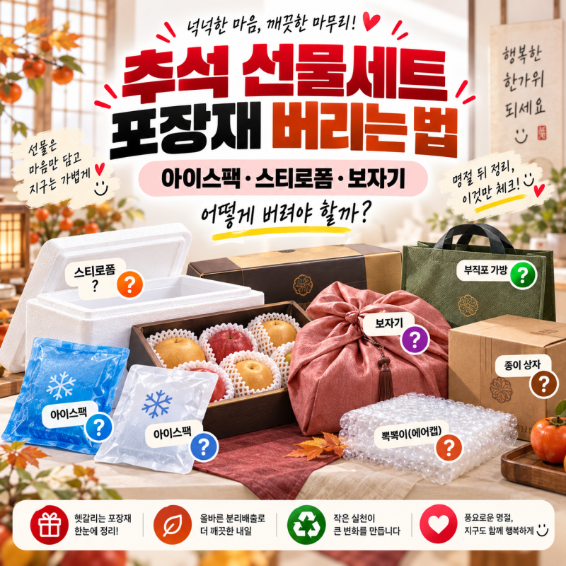 추석 선물세트 포장재 버리는 법, 아이스팩·스티로폼·보자기 분리배출 총정리