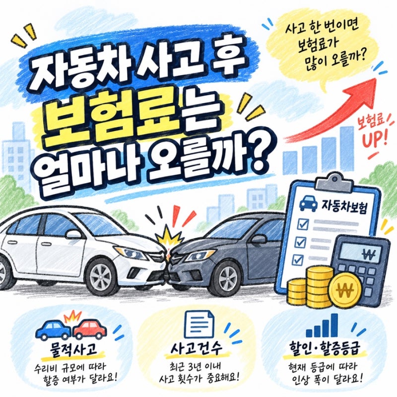 자동차 사고 후 보험료는 얼마나 오를까? 보험료 할증 기준 쉽게 정리