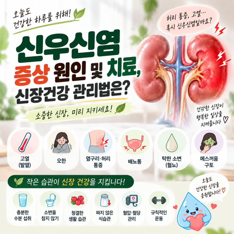 신우신염 증상 원인 및 치료, 신장건강 관리법은?