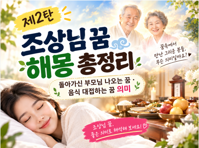 제2탄. 조상님 꿈 해몽 총정리｜돌아가신 부모님 나오는 꿈·음식 대접하는 꿈 의미
