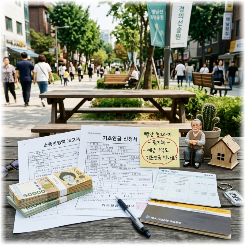 예금 1억 있는 노인도 기초연금 받습니다 - 소득인정액 계산법, 예금·주택·연금 5가지 시나....