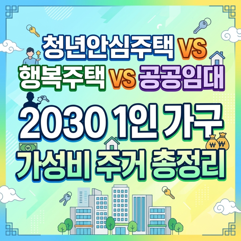 청년안심주택 vs 행복주택 vs 공공임대 2030 1인 가구를 위한 가성비 주거 사다리 총정리 (자격....