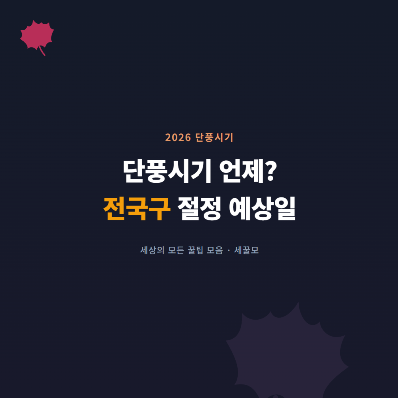 2026 단풍시기 언제? 설악산 기준으로 보는 전국구 절정 예상일