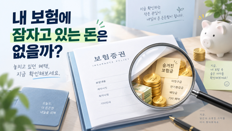 내 보험에 잠자고 있는 돈은 없을까? 2026년 ‘숨은보험금 10조 3천억 원’ 조회·청구 방법