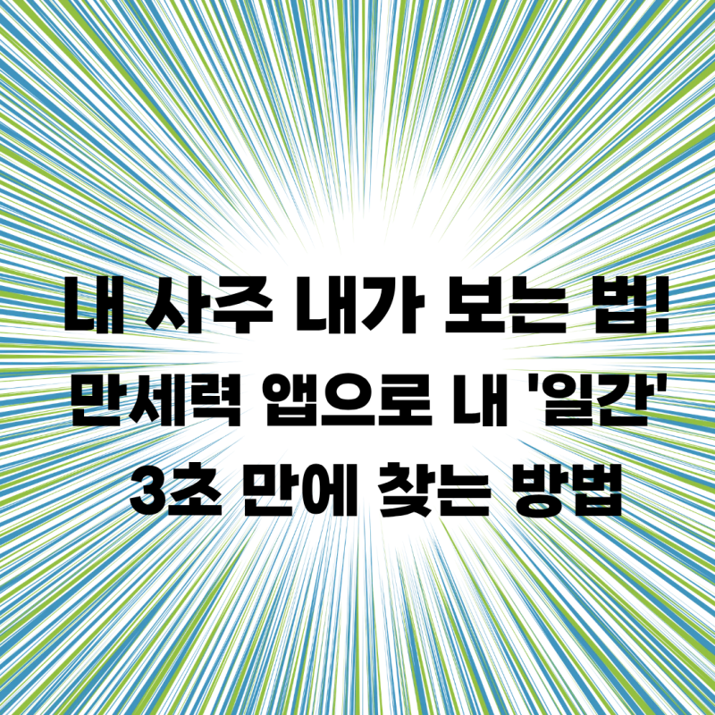 사주 보는 방법-만세력으로 일간확인하기