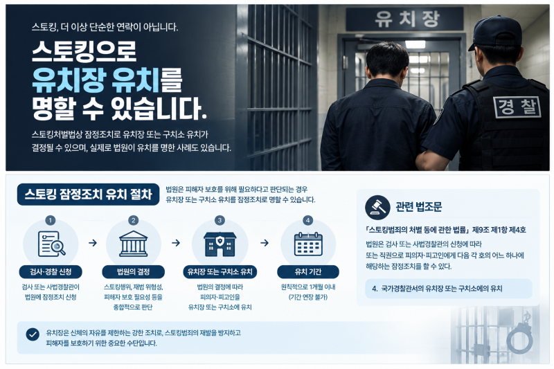 [스토킹전문변호사]스토킹 잠정조치 4호란?｜유치장·구치소에 유치될 수도 있을까?