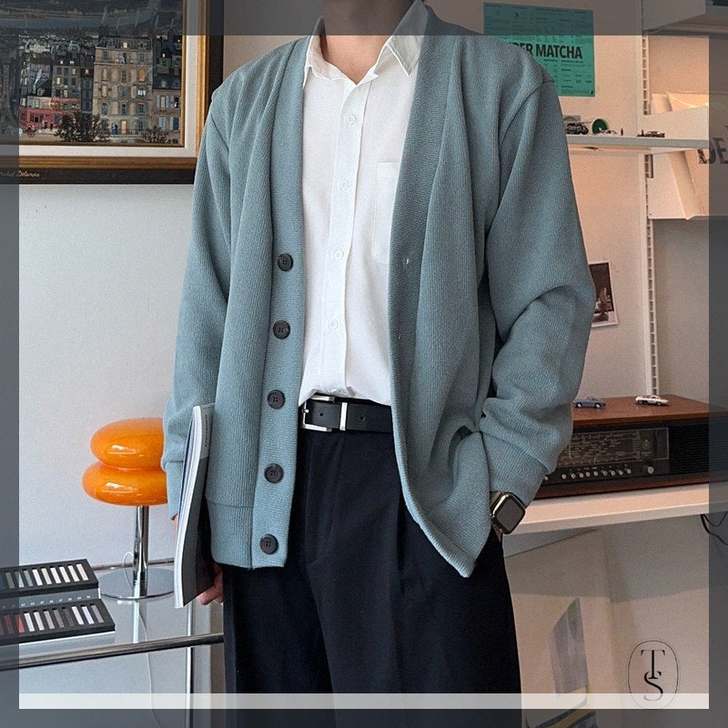 여름에 입기 좋은 남자가디건 오버핏 정장 니트 추천해요