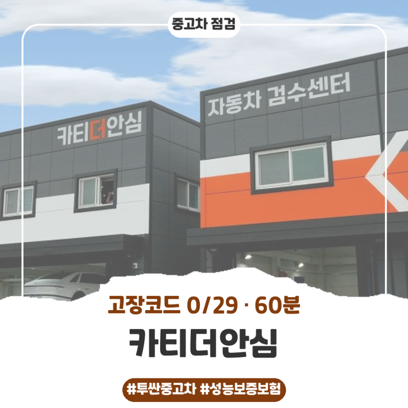 카티더안심 투싼 중고차 성능보증보험 점검 후기 (실물도 안 보고 산 차, 고장코드 0/29)