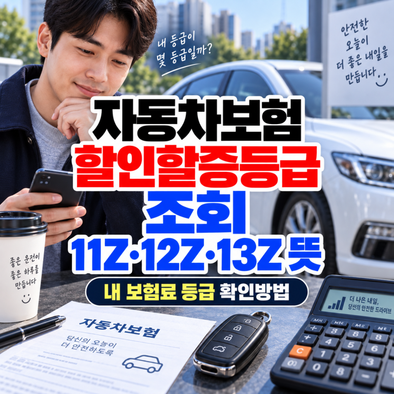 자동차보험 할인할증등급 조회, 11Z·12Z·13Z는 무슨 뜻일까? 내 보험료 등급 확인방법