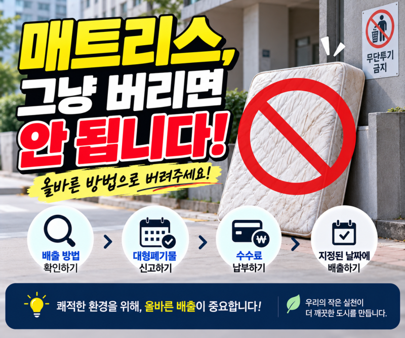 매트리스 버리는 법, 대형폐기물 신고부터 스티커 비용까지 정리