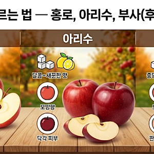 가을제철 사과 품종 고르는 법, 홍로 아리수 부사(후지) 맛 차이와 특징