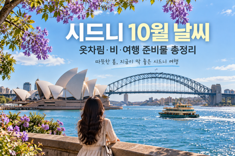 시드니 10월 날씨 옷차림은? 기온 비 호주여행 준비물 총정리