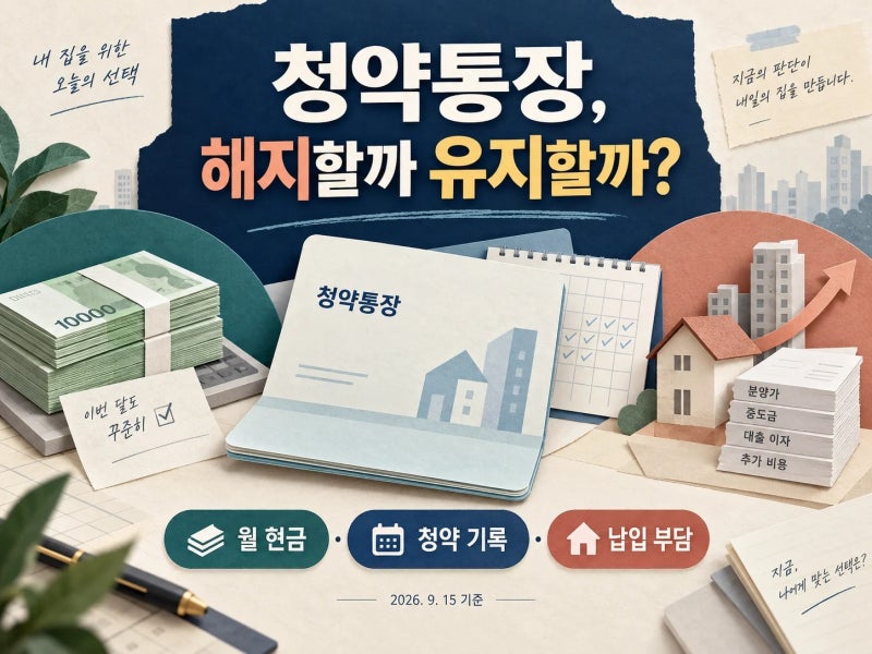 청약통장 해지할까? 금리만 보고 끊기 전에 세 가지 계산