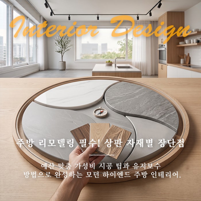 주방 리모델링 필수 가이드! 인조대리석·칸스톤·세라믹 현실 단가와 장단점 분석