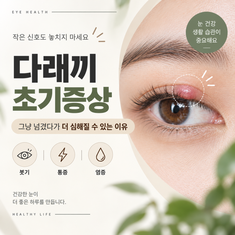 다래끼 초기증상 그냥 넘겼다가 더 심해질 수 있는 이유