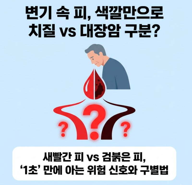대장암 혈변 vs 치질, 의사들이 기겁하는 '이 색깔'의 정체와 핏덩어리 (혈변 원인)