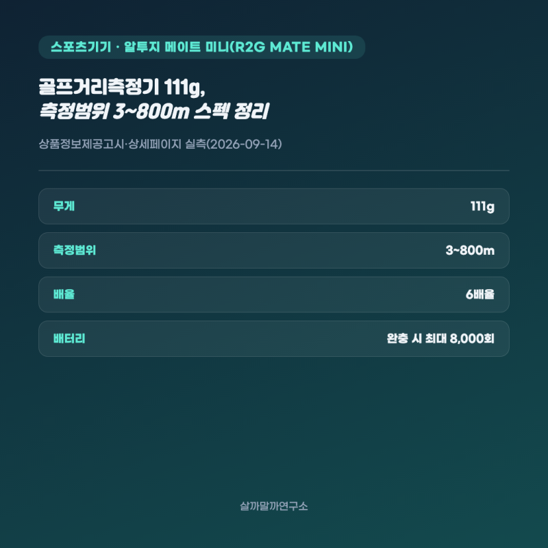 골프거리측정기 알투지 메이트 미니 "미니면 짧겠지" 했는데… 800m까지 잡힌다