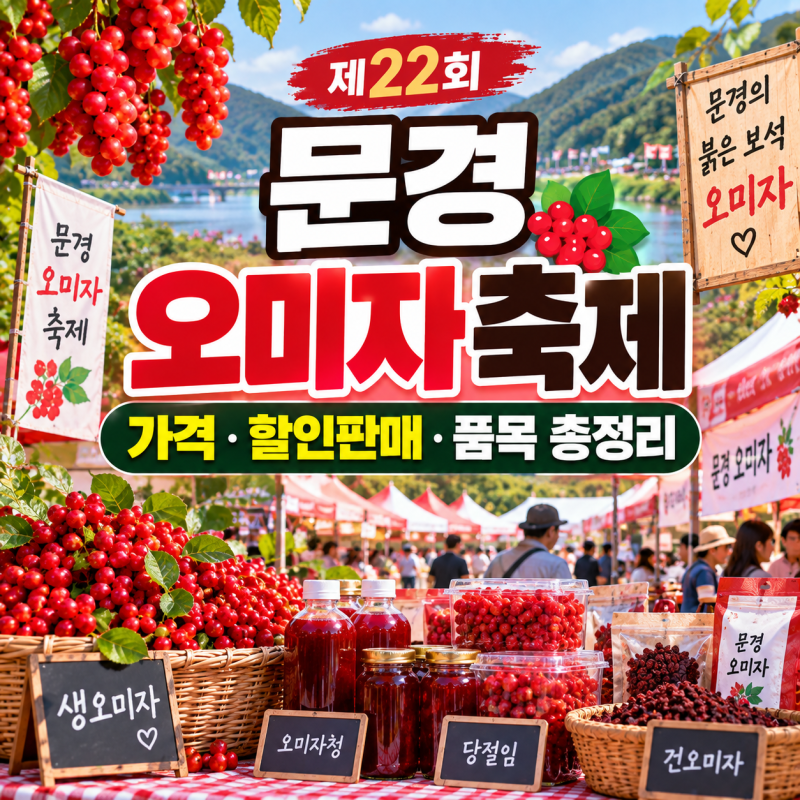 문경 오미자축제 2026 가격 할인판매 품목 총정리