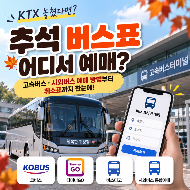 2026 추석 고속버스 예매 일정·방법｜코버스·티머니GO·시외버스 취소표 총정리