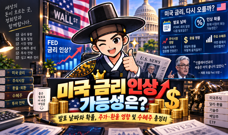 미국 금리인상 가능성은? 발표 날짜와 확률, 주가·환율 영향 및 수혜주 총정리