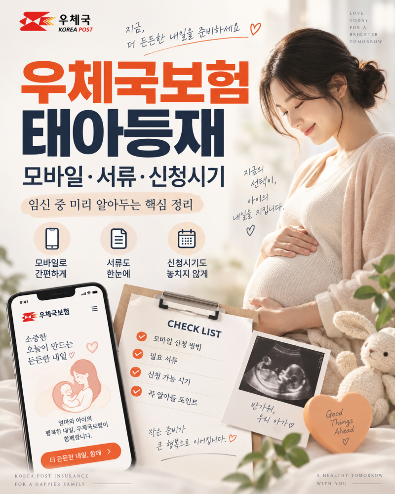 우체국보험 태아등재, 서류 없이 모바일로 된다더니 기간 놓치면 못 받는대요