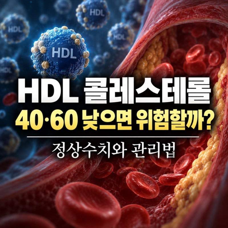HDL 콜레스테롤 40·60, 낮으면 위험할까? 정상수치와 관리법 5가지