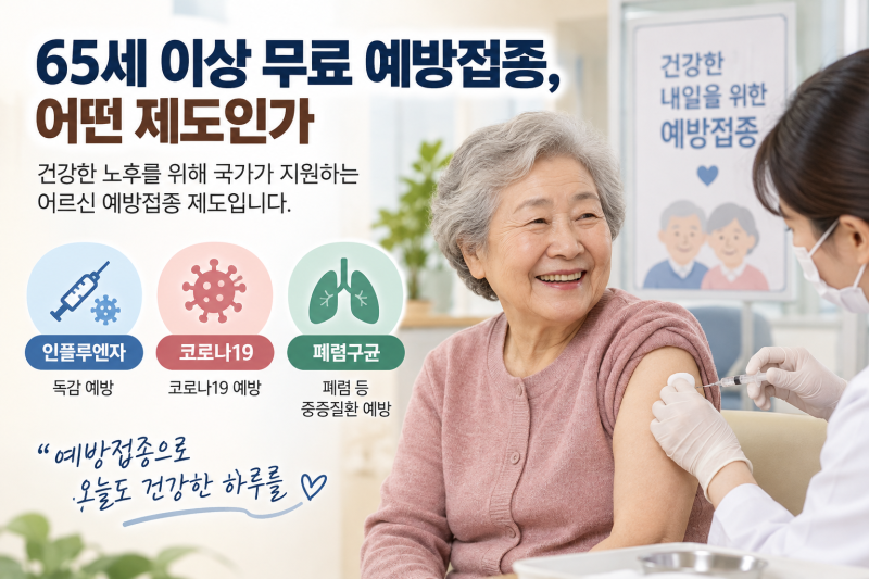 65세 이상 예방접종 지원 총정리 (무료접종, 신청방법)