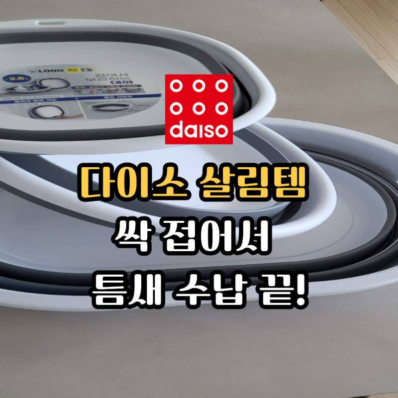 다이소 접이식 대야 내돈내산 후기! 수납까지 완벽한 꿀템