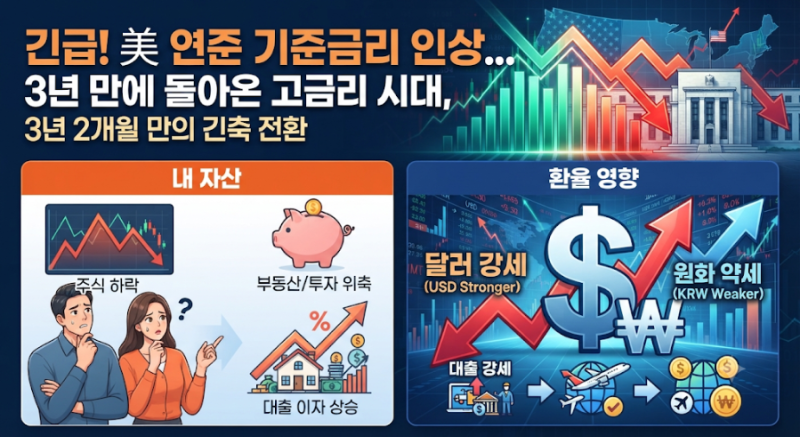 긴급! 美 연준 기준금리 인상... 3년 만에 돌아온 고금리 시대, 내 자산과 환율 영향은?