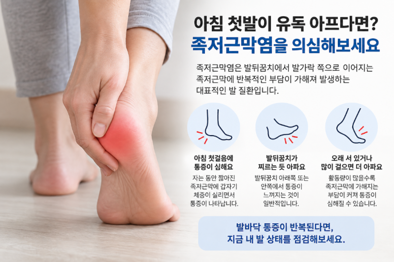 족저근막염 자가진단 체크리스트, 이런 증상이 반복되면 확인하세요