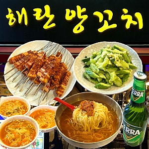 건대 양꼬치 맛집 ‘해란양꼬치’ | 온면 오이무침 메뉴 추천