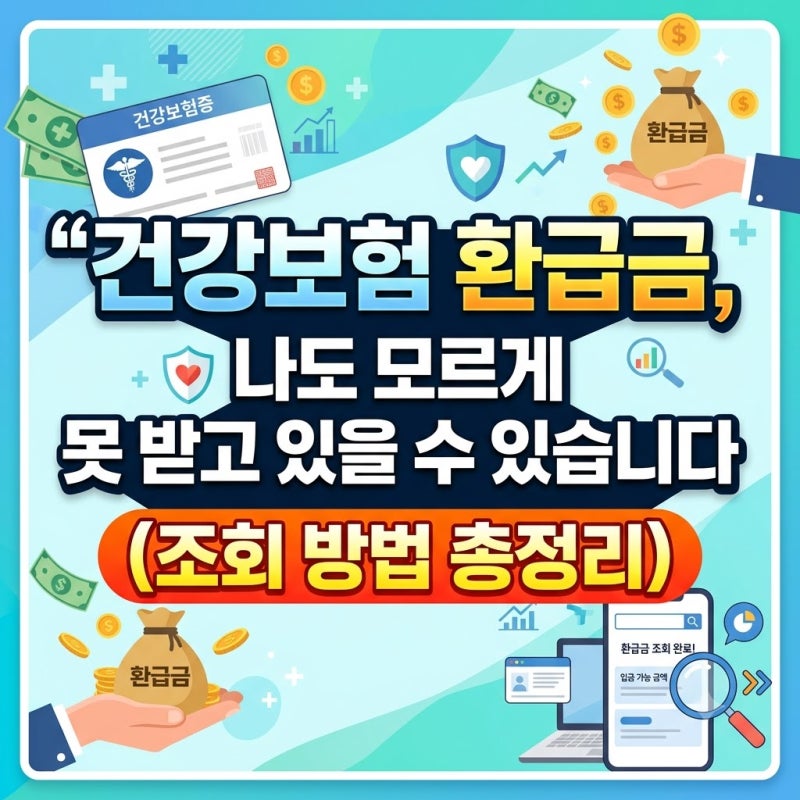 건강보험 환급금, 나도 모르게 못 받고 있을 수 있습니다 (조회 방법 총정리)