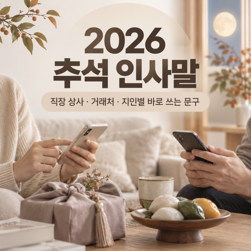 2026 추석 인사말 문구 직장상사 거래처 지인에게 부담 없이 보내는 문장 모음