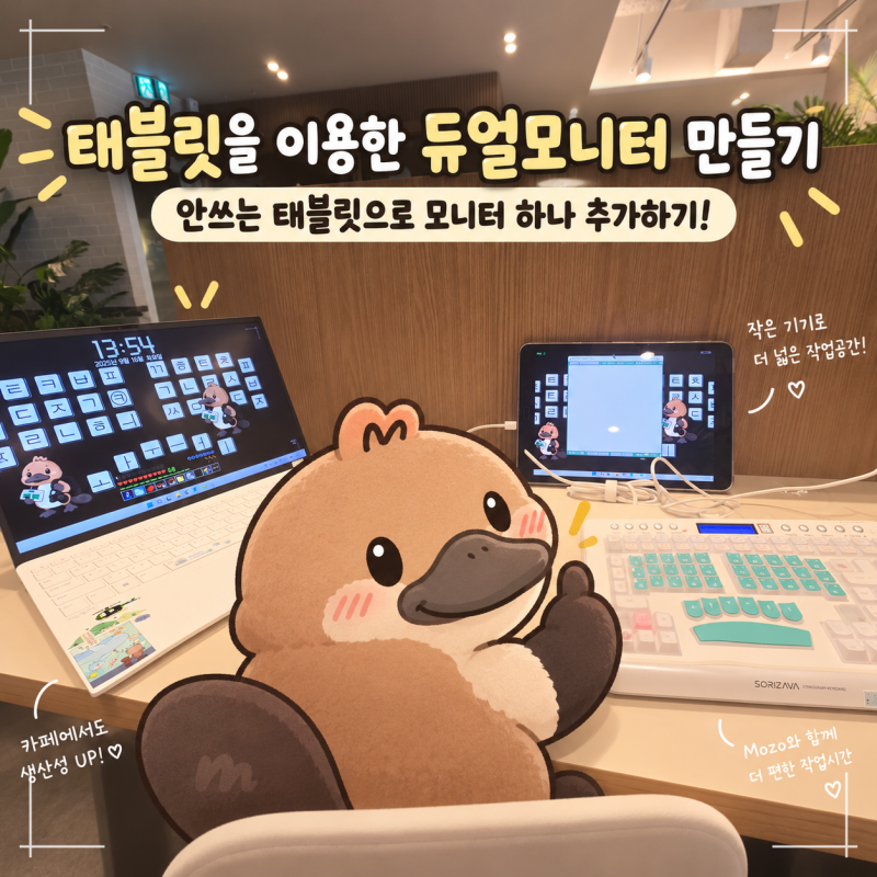 ⟬정보⟭ 스페이스 데스크_안쓰는 탭이나 태블릿으로 휴대용 보조 모니터로 활용하기