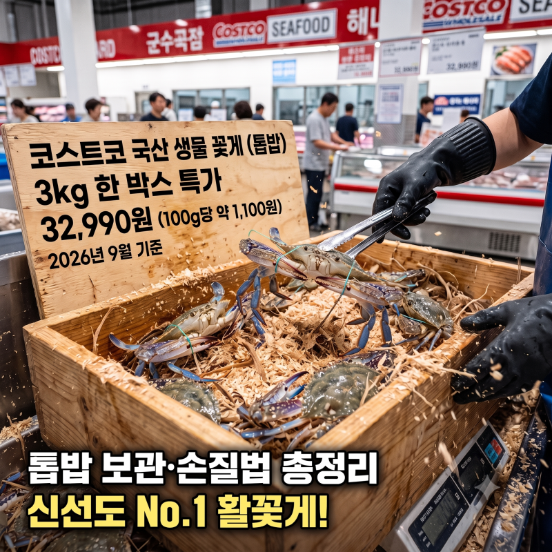 코스트코 꽃게 3kg 가격 32,990원, 톱밥 보관·손질법 총정리