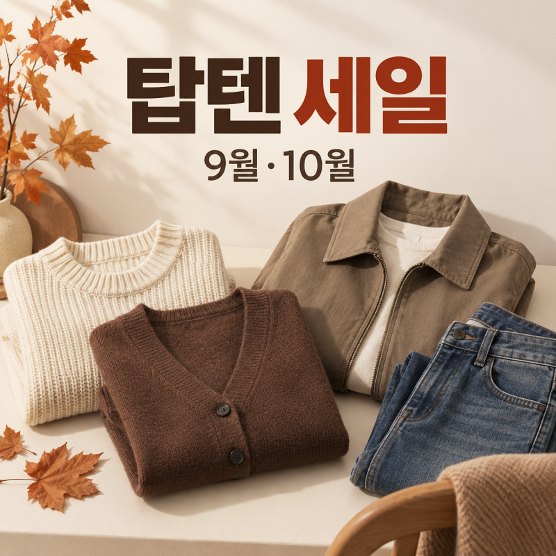 탑텐 세일 9월 10월 기간 언제까지? 2026 할인 일정 정리