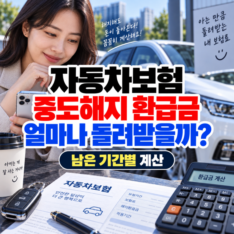 자동차보험 해지하면 환급금 얼마 받을까? 차량매도·폐차·중도해지 계산방법 정리