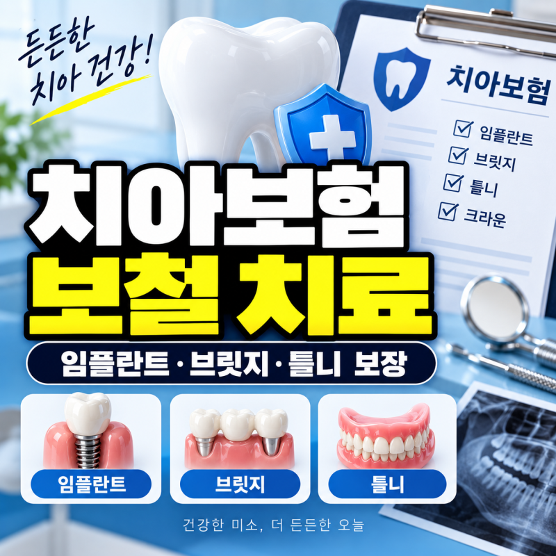 치아보험 보철 치료 어디까지 보장될까? 임플란트·브릿지·틀니 가입 전 확인사항