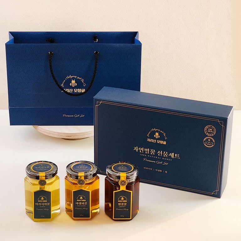 지리산모향골 국산 자연 벌꿀 선물세트 250g 3병 아카시아 야생화 밤꿀 답례품 리뷰