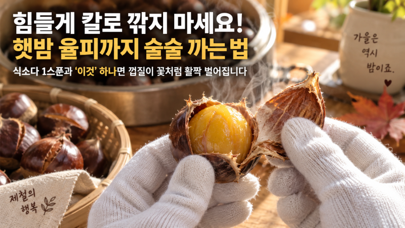 손 안 다치고 껍질이 쏙! 밤 쉽게 까는법과 햇밤 찌는 시간 꿀팁