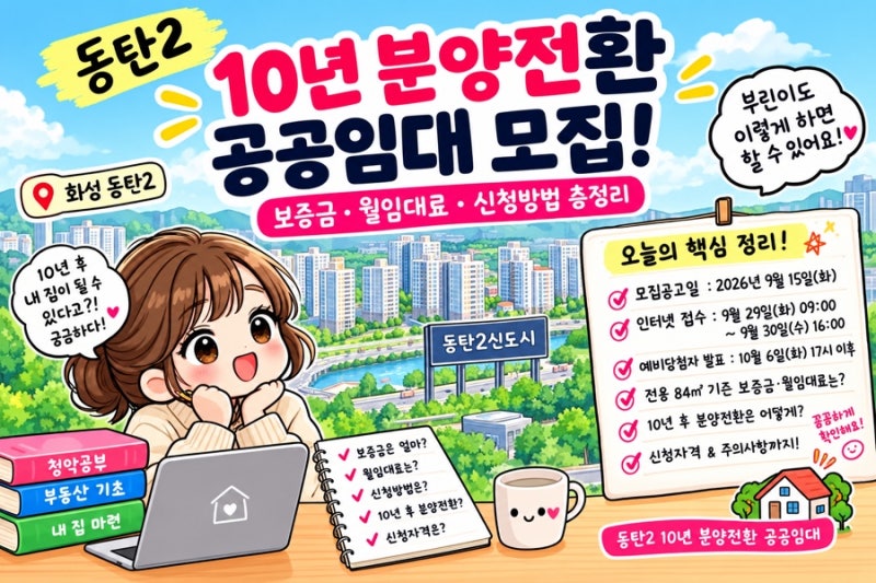 90. 동탄2 10년 분양전환 공공임대 모집! 보증금·월임대료 총정리