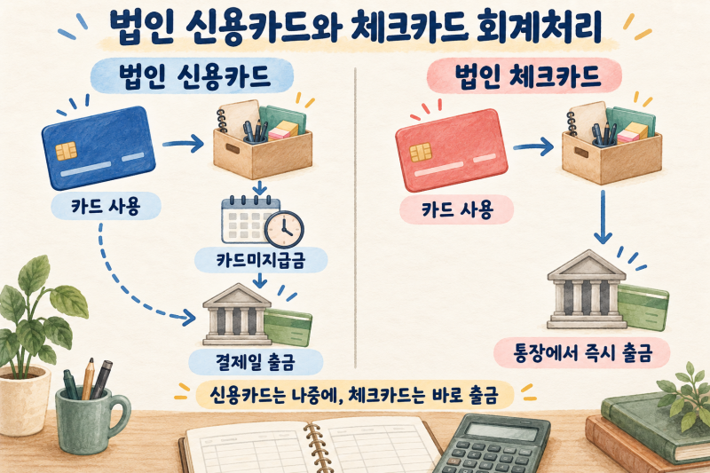 법인 신용카드와 체크카드 회계처리｜지출결의서 승인 후 전표 등록 방법