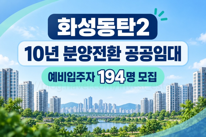 화성동탄2 10년 분양전환 공공임대 예비입주자 194세대 모집 자격 임대조건 청약일정
