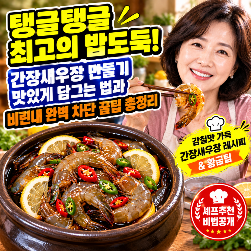 탱글탱글하고 감칠맛 폭발하는 비법! 실패 없는 간장새우장 황금레시피와 비린내 싹 잡는 법