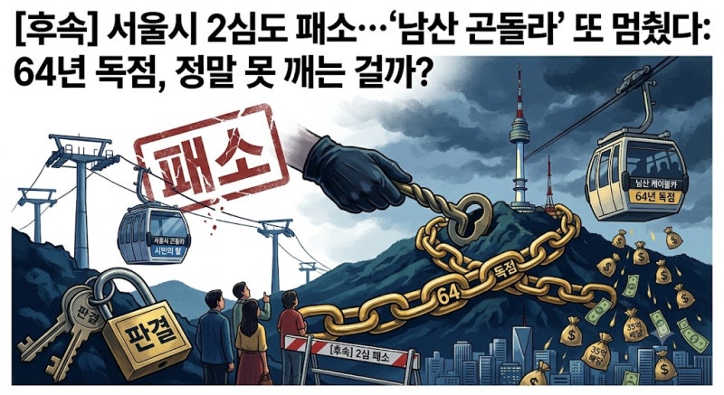 [후속-속보] 서울시 2심도 패소… '남산 곤돌라' 또 멈췄다: 64년 독점, 정말 못 깨는 걸까?