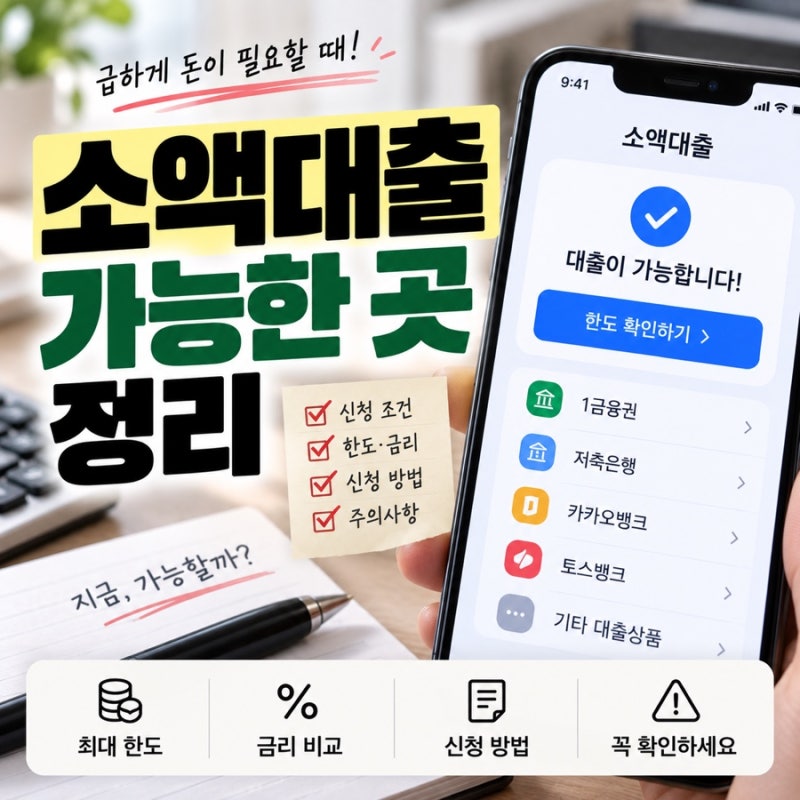 소액대출 50만원·100만원 어디서 받을 수 있을까?