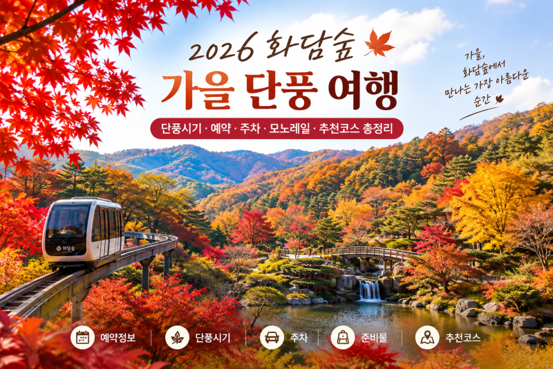 2026 화담숲 가을단풍 시기 예약 모노레일 완벽 정리