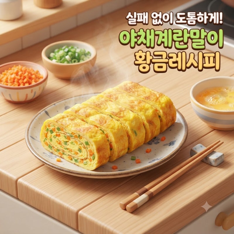 실패 없는 도톰함! 모양 안 부서지는 야채계란말이 황금레시피